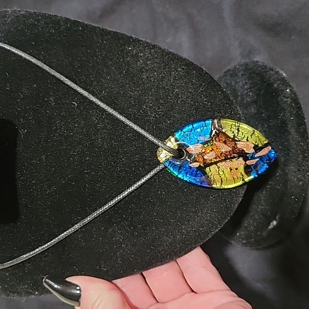 Handcrafted Glass pendant necklace